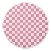 Dusty rose checkerboard pattern セラミックノブ (正面)