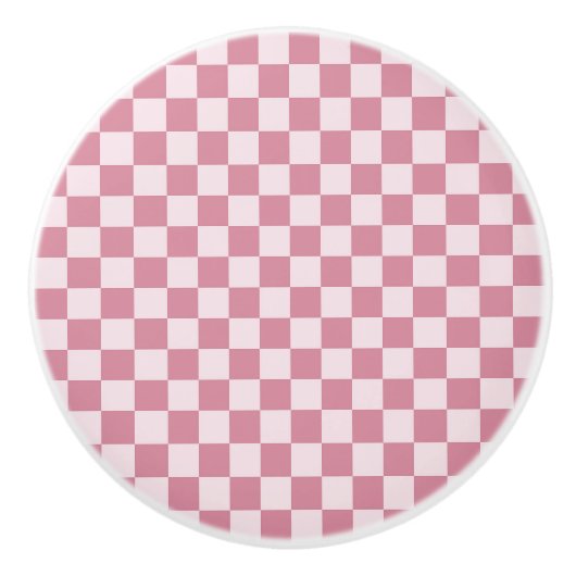 Dusty rose checkerboard pattern セラミックノブ (正面)