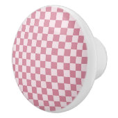 Dusty rose checkerboard pattern セラミックノブ (右)