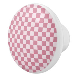 Dusty rose checkerboard pattern セラミックノブ