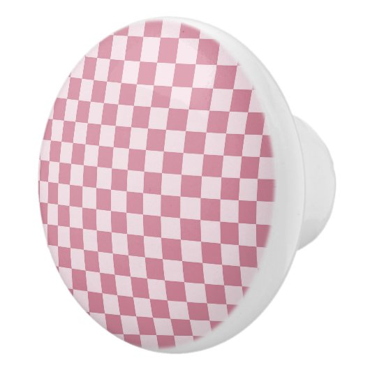 Dusty rose checkerboard pattern セラミックノブ (右)