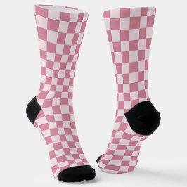 Dusty rose checkerboard pattern ソックス