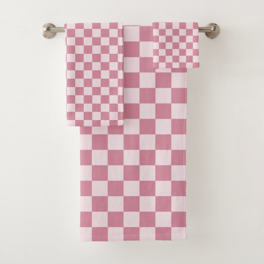 Dusty rose checkerboard pattern バスタオルセット (インサイチュ)