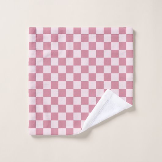 Dusty rose checkerboard pattern バスタオルセット (ウォッシュタオル)