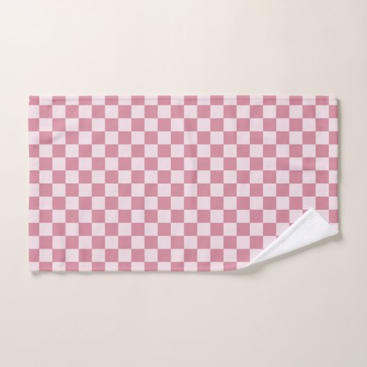 Dusty rose checkerboard pattern バスタオルセット (ハンドタオル)