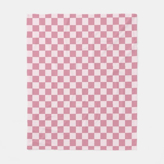 Dusty rose checkerboard pattern フリースブランケット (正面)