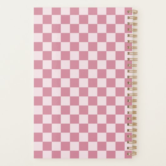 Dusty rose checkerboard pattern プランナー手帳 (裏面)