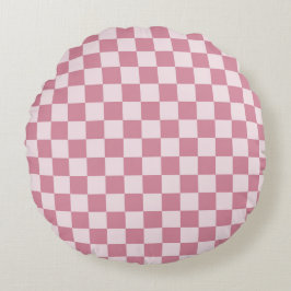 Dusty rose checkerboard pattern ラウンドクッション
