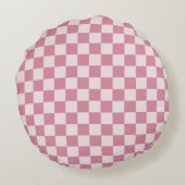Dusty rose checkerboard pattern ラウンドクッション (裏面)