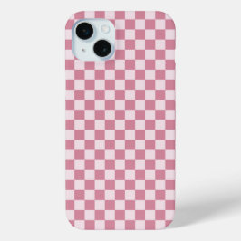 Dusty rose checkerboard pattern iPhone 15 miniケース