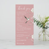 Dusty Rose Chinoiserie Wedding Thank You Card メニュー (スタンド正面)
