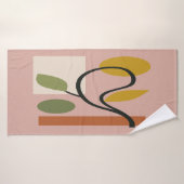 Dusty Rose Contemporary Geometric  バスタオル (バスタオル)