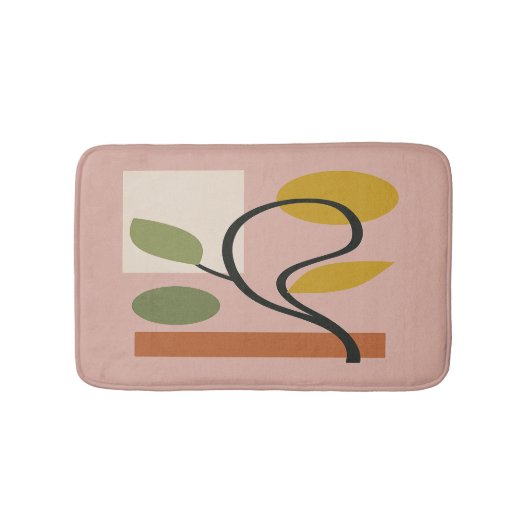 Dusty Rose Contemporary Geometric  バスマット (正面)