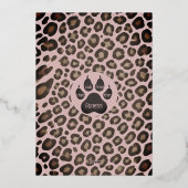 Dusty Rose Cub Baby Shower 箔招待状 (裏面)