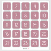 Dusty Rose Customizable Square Number Stickers  シール (シート)