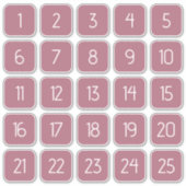Dusty Rose Customizable Square Number Stickers  シール (正面)