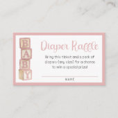 Dusty Rose Diaper Raffle Card | Baby Shower Insert エンクロージャーカード (正面)