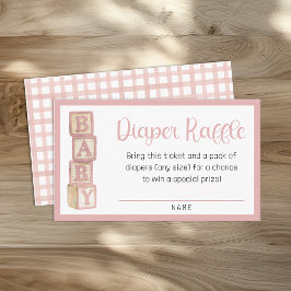 Dusty Rose Diaper Raffle Card | Baby Shower Insert エンクロージャーカード