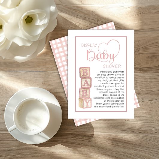 Dusty Rose Display Shower Card | Unwrapped Gifts  エンクロージャーカード