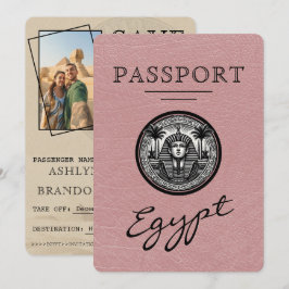 Dusty Rose Egypt Passport Wedding Save the Date セーブザデート