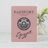 Dusty Rose Egypt Passport Wedding Save the Date セーブザデート (スタンド正面)