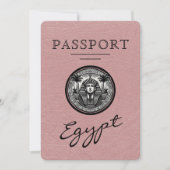 Dusty Rose Egypt Passport Wedding Save the Date セーブザデート (正面)
