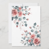 Dusty Rose Elegant Pink Mauve Gold Floral Wedding 招待状 (裏面)