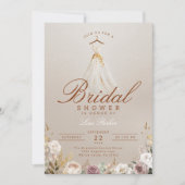 Dusty Rose & Eucalyptus Fall Bridal Shower 招待状 (正面)