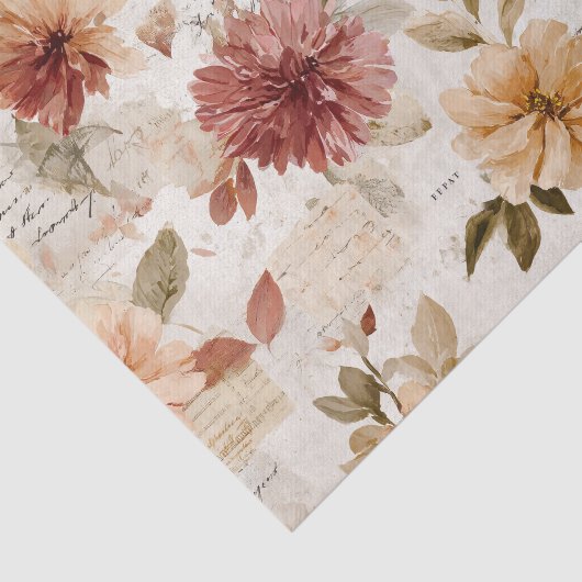 Dusty Rose Fall Floral 薄葉紙 (詳細)