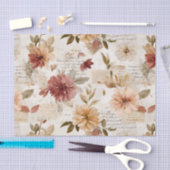 Dusty Rose Fall Floral 薄葉紙 (クラフト)