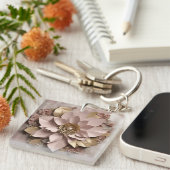 Dusty Rose Floral - Acrylic Keychain キーホルダー (正面右)