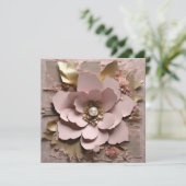 Dusty Rose Floral Flat Card - Any Occasion 招待状 (スタンド正面)
