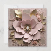 Dusty Rose Floral Flat Card - Any Occasion 招待状 (正面)