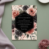 Dusty Rose Floral Opulent Wedding 招待状