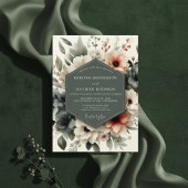 Dusty Rose Floral Romantic Wedding 招待状