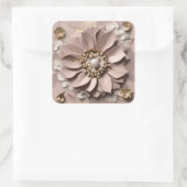 Dusty Rose Floral - Sticker  スクエアシール (バッグ)