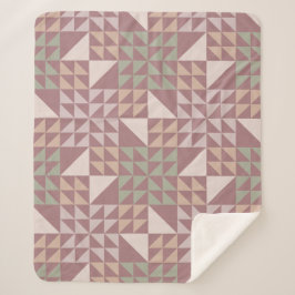 Dusty Rose Geometric Quilt Pattern シェルパブランケット