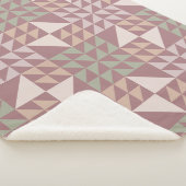 Dusty Rose Geometric Quilt Pattern シェルパブランケット (3/4)