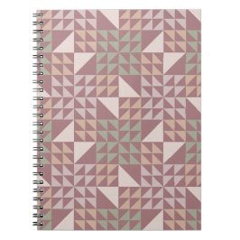 Dusty Rose Geometric Quilt Pattern ノートブック