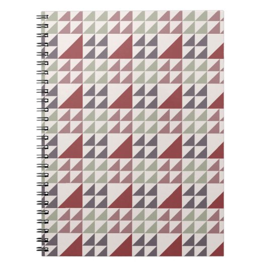 Dusty Rose Geometric Quilt Pattern ノートブック (正面)