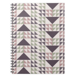 Dusty Rose Geometric Quilt Pattern ノートブック