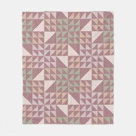 Dusty Rose Geometric Quilt Pattern フリースブランケット