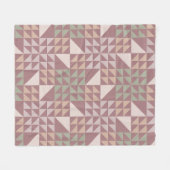 Dusty Rose Geometric Quilt Pattern フリースブランケット (正面(横))