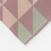 Dusty Rose Geometric Quilt Pattern フリースブランケット (角)