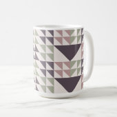 Dusty Rose Geometric Quilt Pattern Coffee Mug コーヒーマグカップ (正面右)