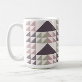 Dusty Rose Geometric Quilt Pattern Coffee Mug コーヒーマグカップ