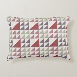 Dusty Rose Geometric Quilt Pattern Throw Pillow アクセントクッション