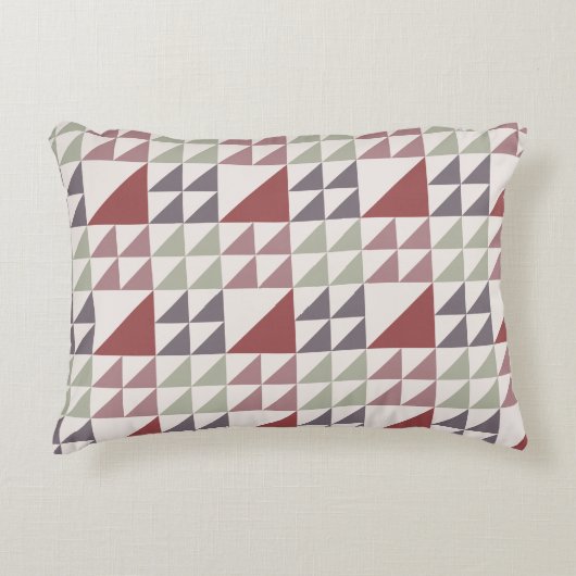 Dusty Rose Geometric Quilt Pattern Throw Pillow アクセントクッション (正面)