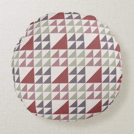 Dusty Rose Geometric Quilt Pattern Throw Pillow ラウンドクッション