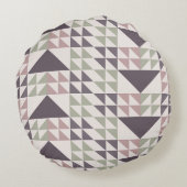 Dusty Rose Geometric Quilt Pattern Throw Pillow ラウンドクッション (裏面)